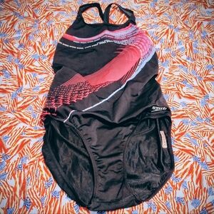 Speedo Women's Endurance Black and Pink Swimsuit